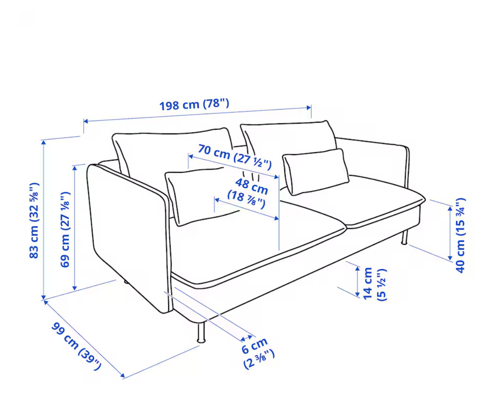 Sofa, stof, 3 pers.