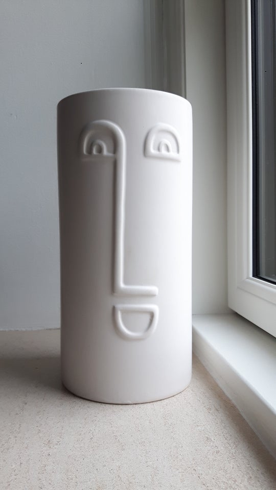 Vase Skulptur, Ansigtsvase HVID