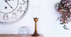 Olie lampe Messing &amp; glas