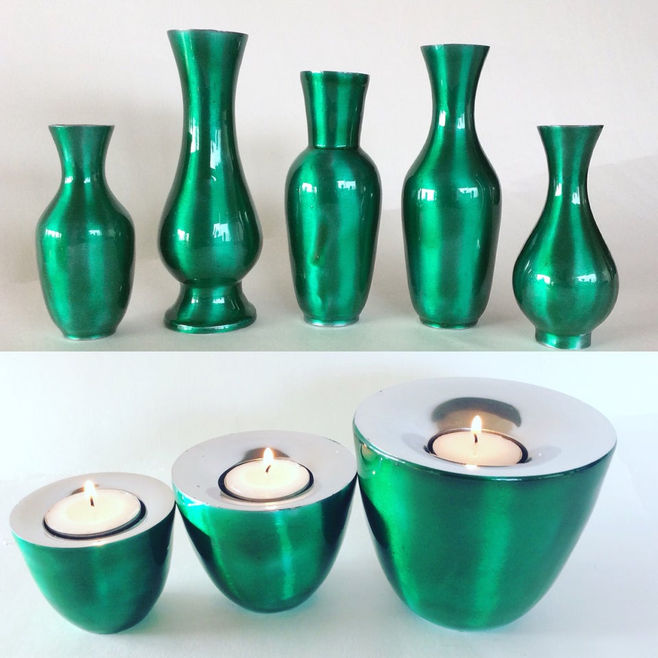 Vase / lysestage / metalvase