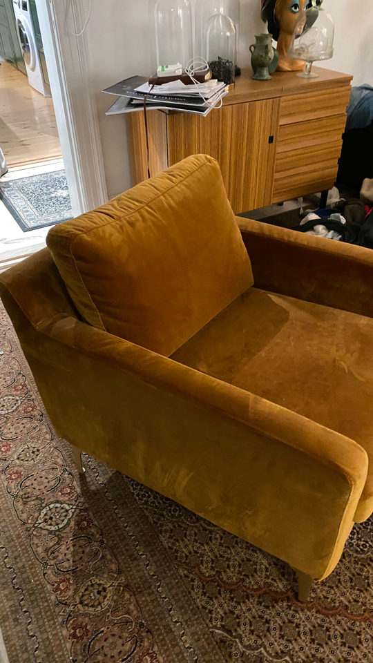 Lænestol, velour, SOFA COMPANY