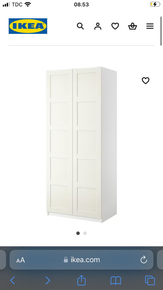 Klædeskab Ikea b: 100 d: 38 h: 236