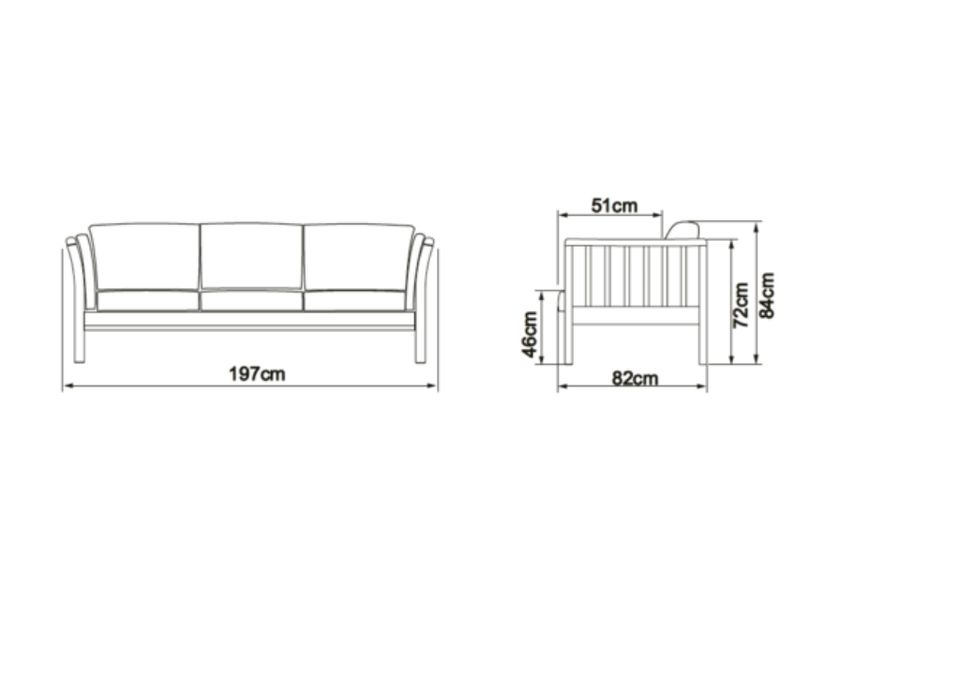 Sofa, stof, 3 pers.