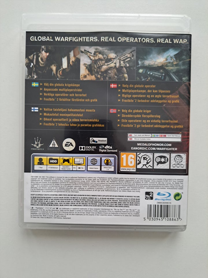 Medal of honor. Warfighter, PS3,