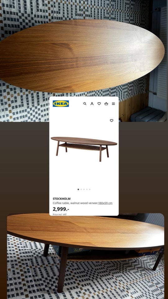 Sofabord IKEA Stockholm  valnød
