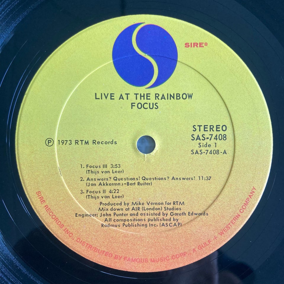 LP, Focus, Live At The Rainbow