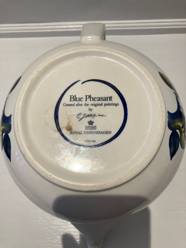 Porcelæn tekande Blue Pheasant