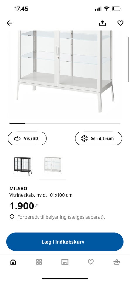 Vitrineskab, Ikea, b: 100 h: 101