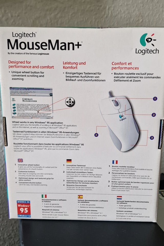 Mus, Logitech Retro Mus, Windows 95