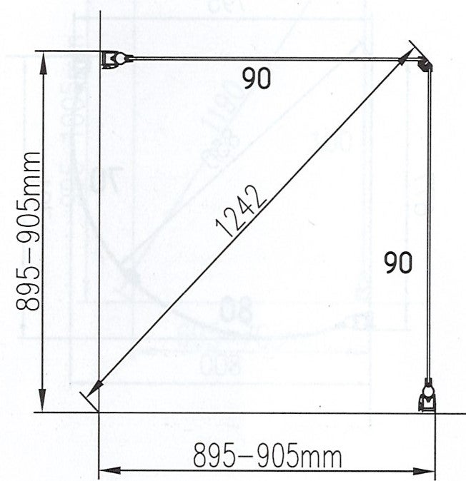 Bruseafskærmning 90x90