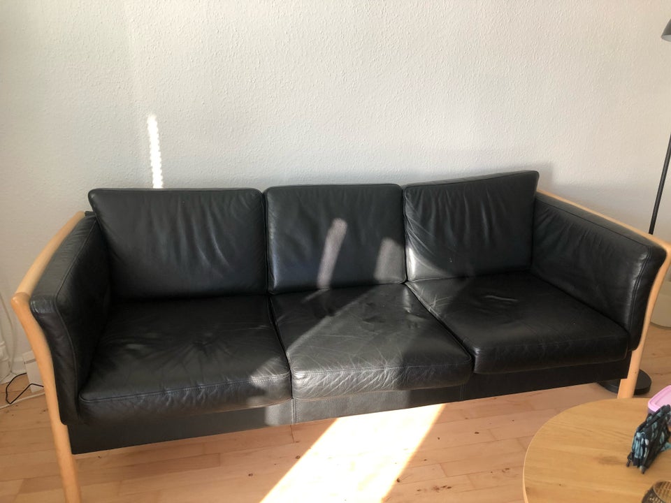 Sofa, læder, 3 pers.