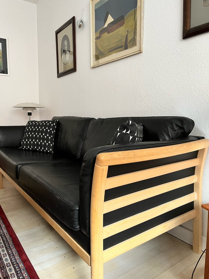 Sofa, læder, 3 pers.