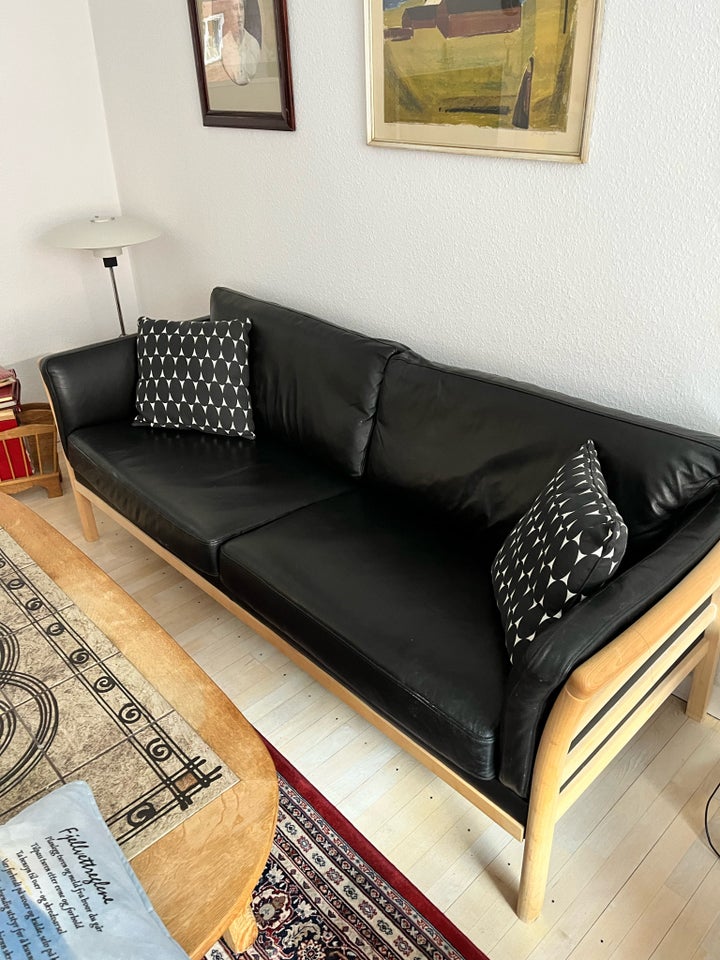 Sofa, læder, 3 pers.