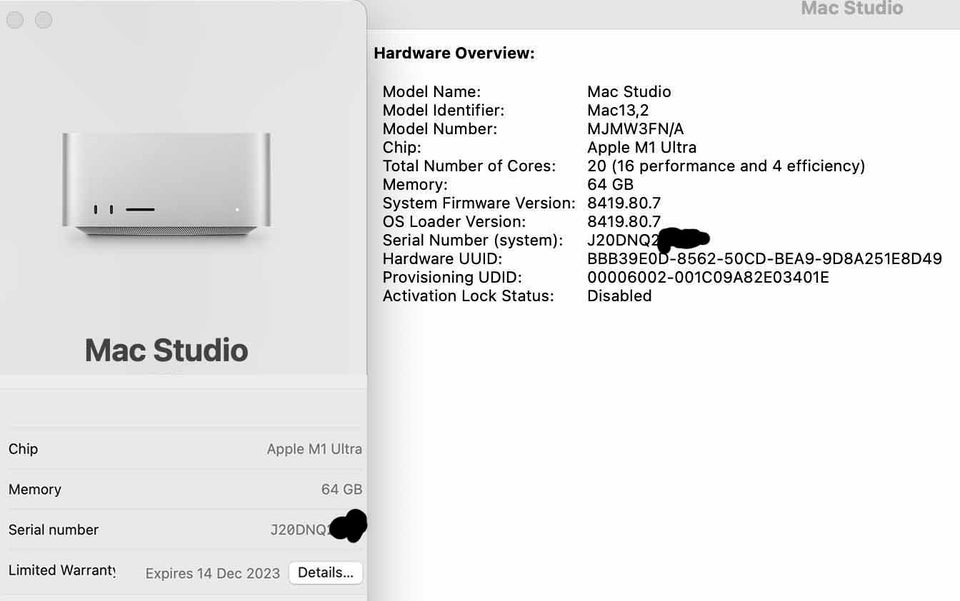 Mac, Mac Studio M1 Ultra /20C