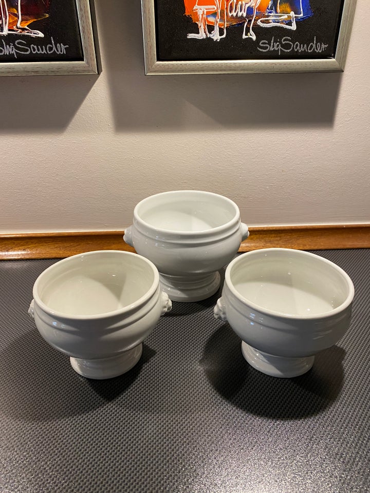 Porcelæn, 3 SKÅLE BLA."PILLIVUYT"