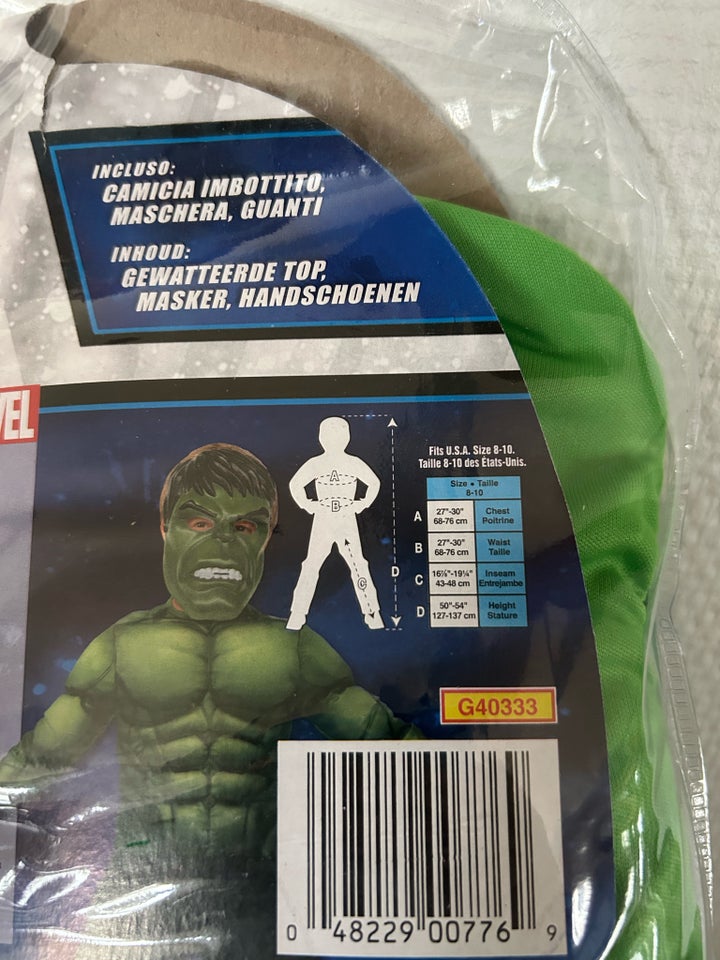 Udklædningstøj, Hulk udklædning