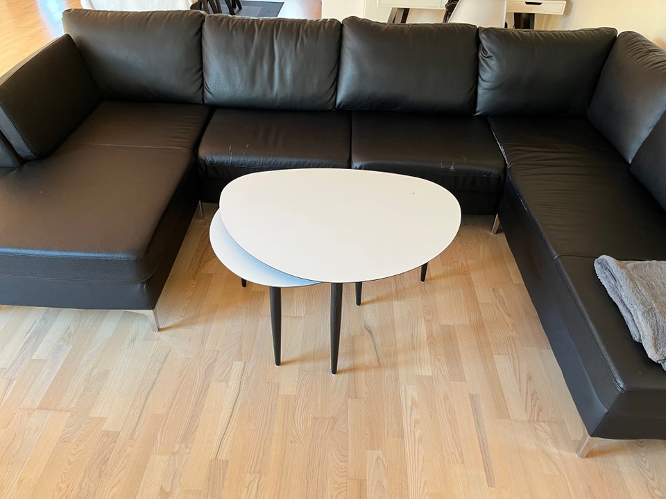 U-sofa, læderlook, 5 pers.