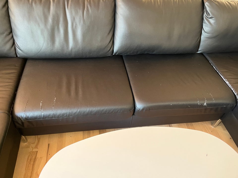 U-sofa, læderlook, 5 pers.