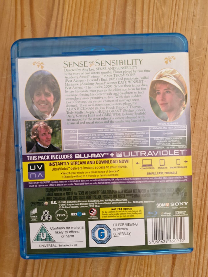 Sense  Sensibility, Blu-ray,