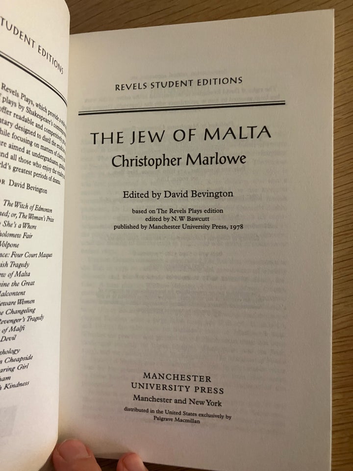 THE JEW OF MALTA, Christopher