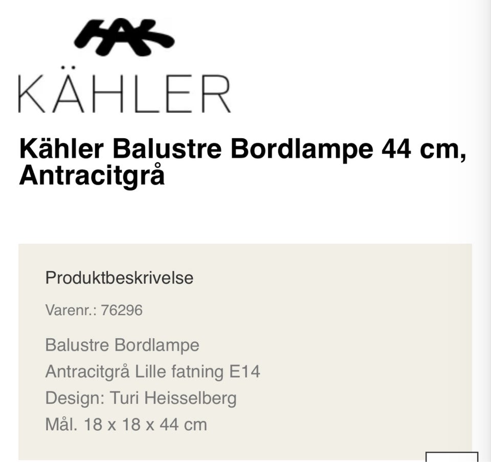 Lampe Kahler