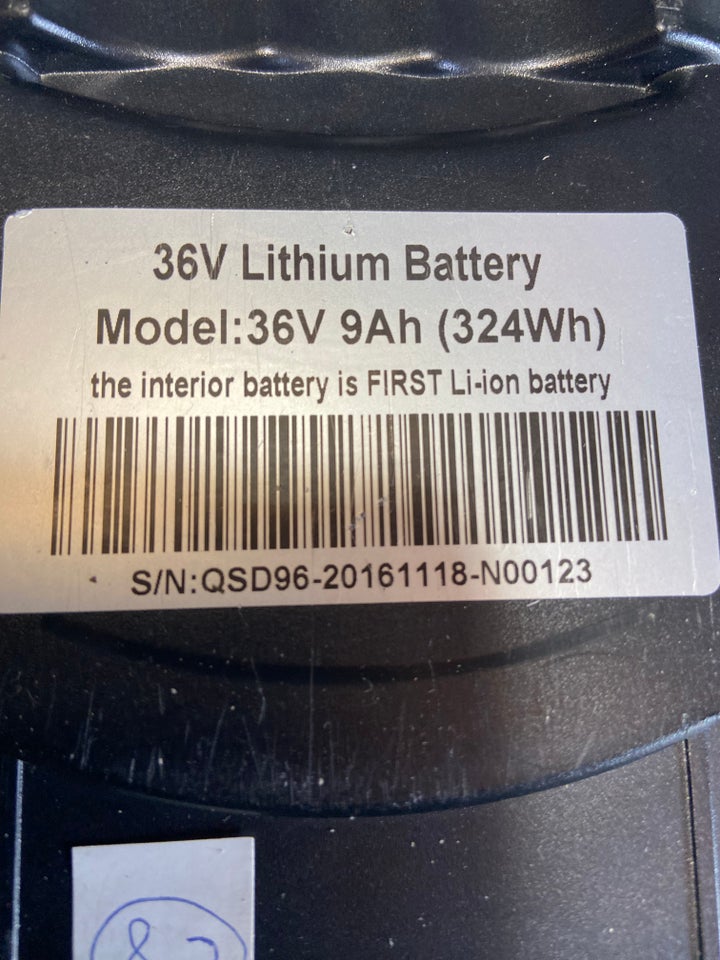 Ladcykel, Lithium batteri 36v 9ah