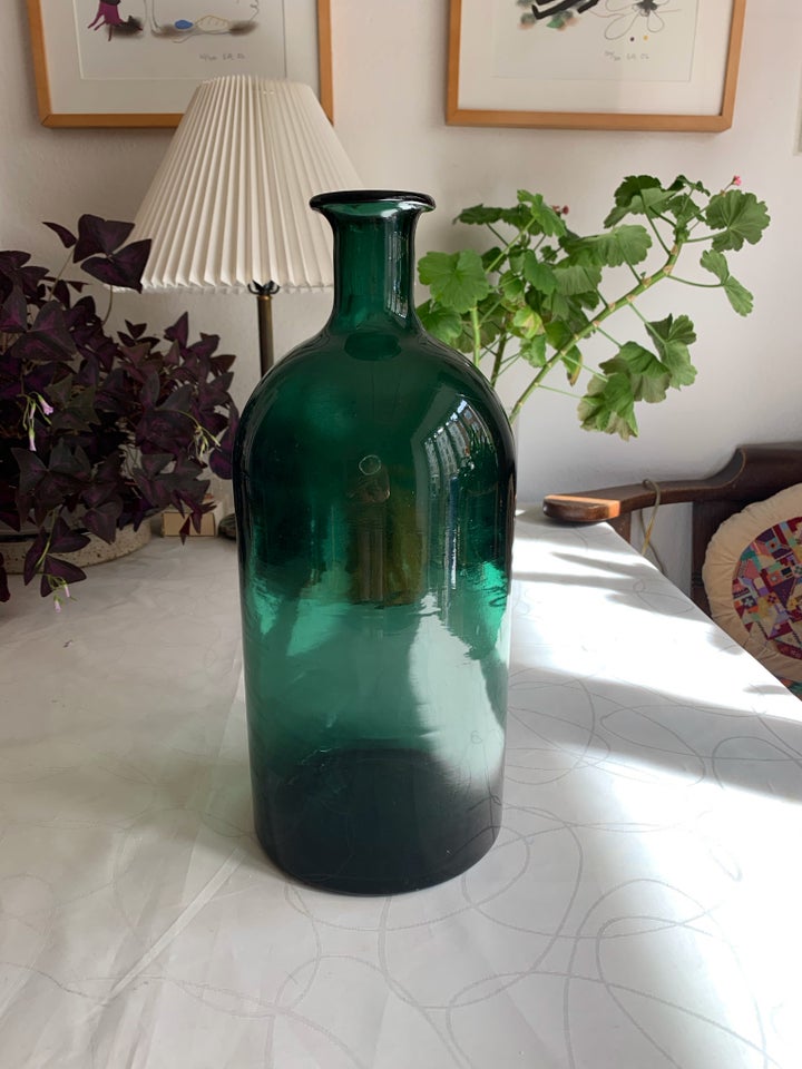En dekorativ grøn glas flaske/vase