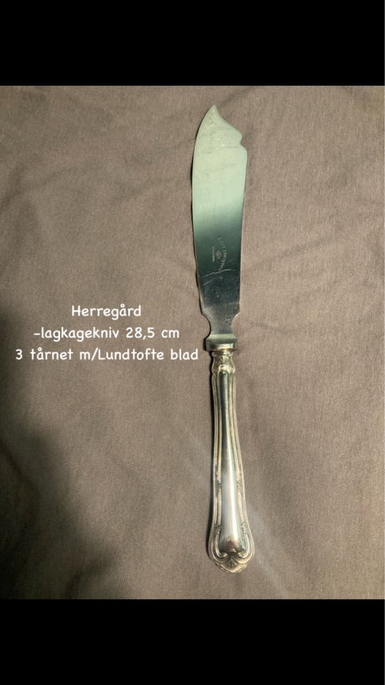 Sølvtøj Lagkagekniv Herregård -
