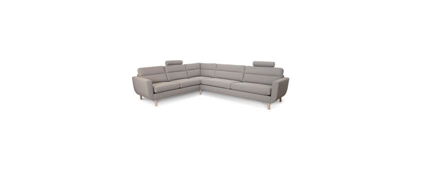 Hjørnesofa polyester 6 pers