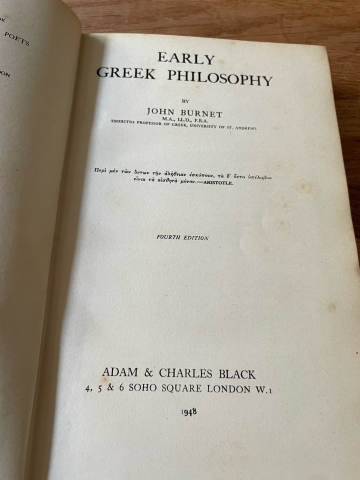 Early Greek Philosophy John