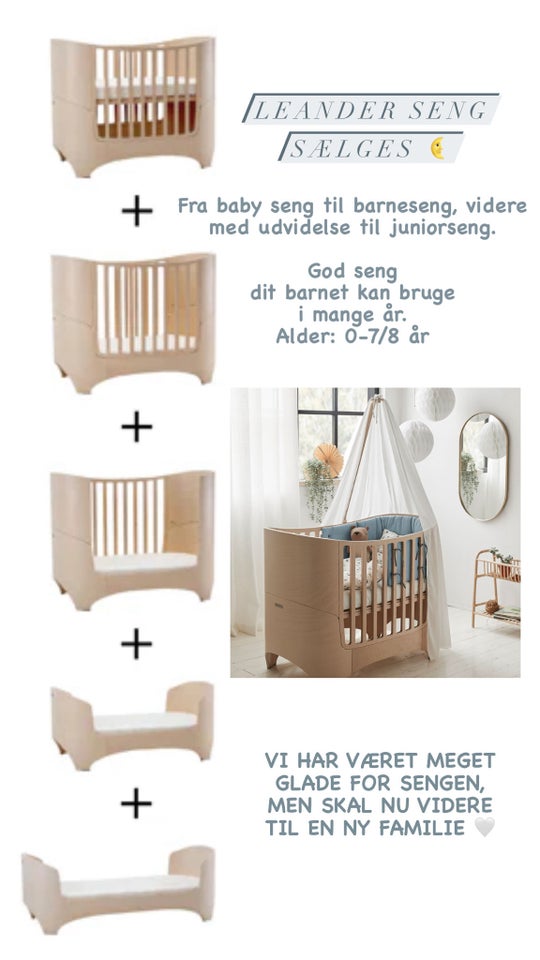 Babyseng Leander seng fra baby til