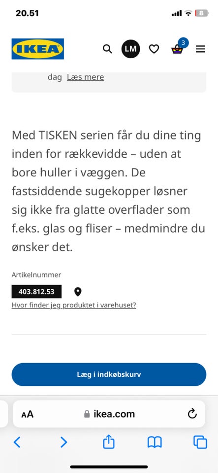 Badeværelseshylde TISKEN