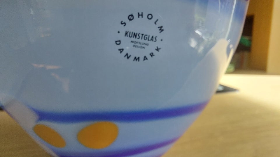 Glas Fin blå skål fra Søholm