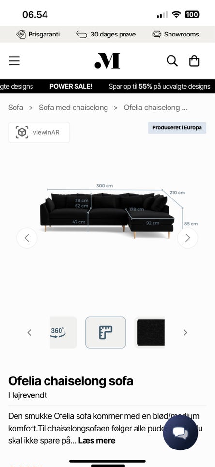 Sofa, velour