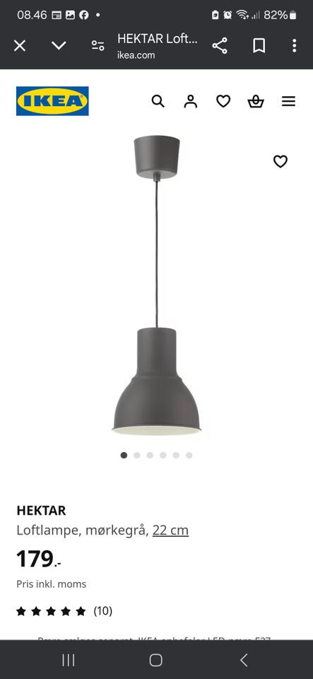 Anden loftslampe Ikea Hektar