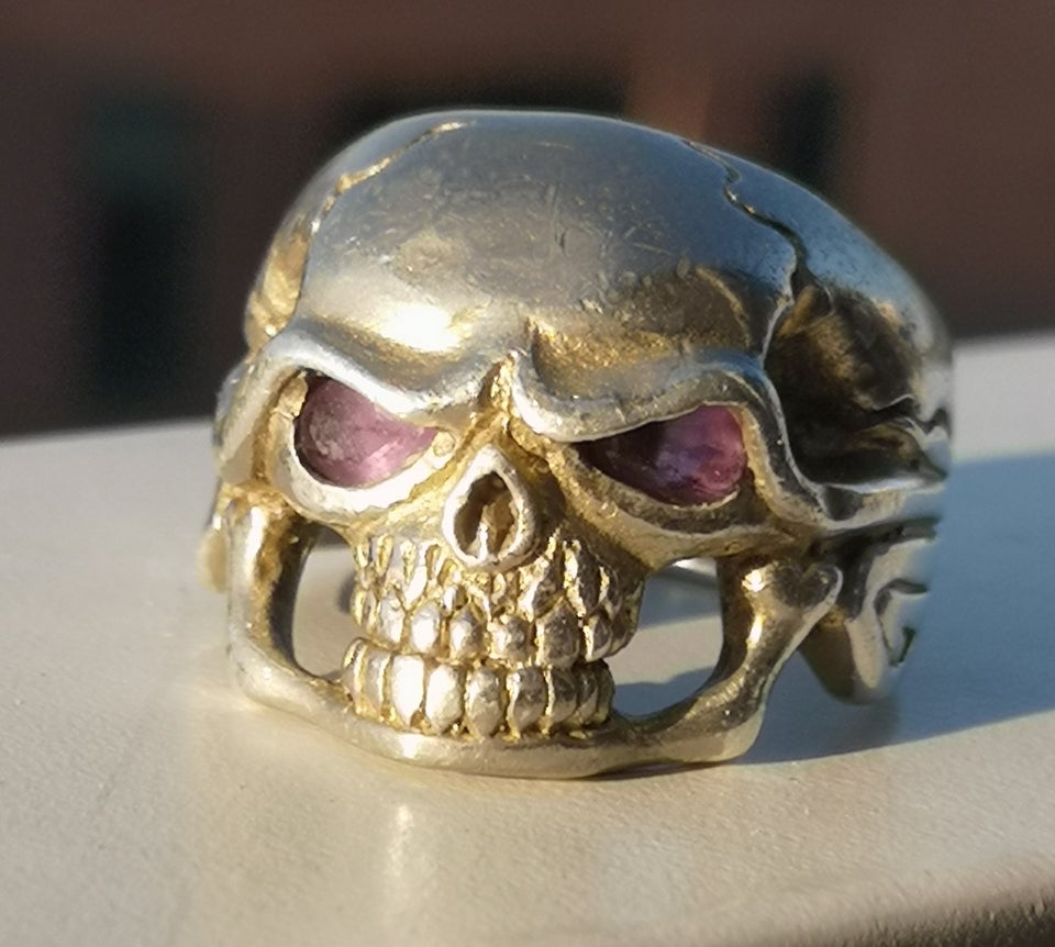 Fingerring, sølv, Skull m/