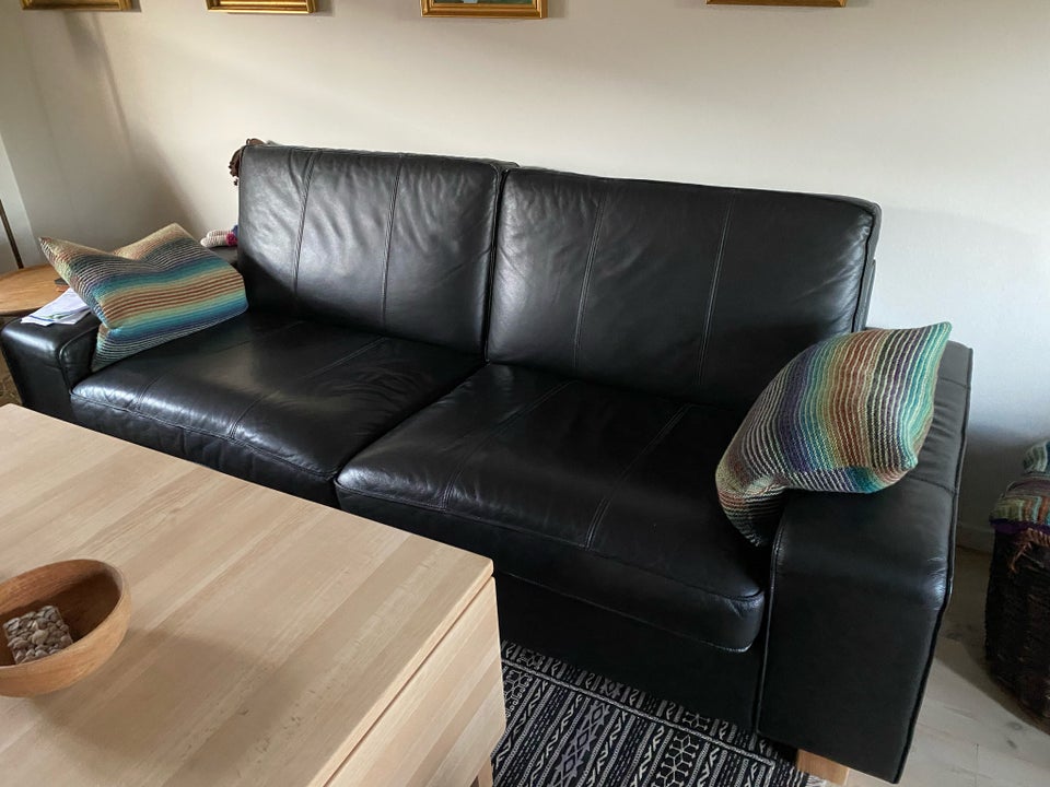 Sofa, læder, 3 pers.