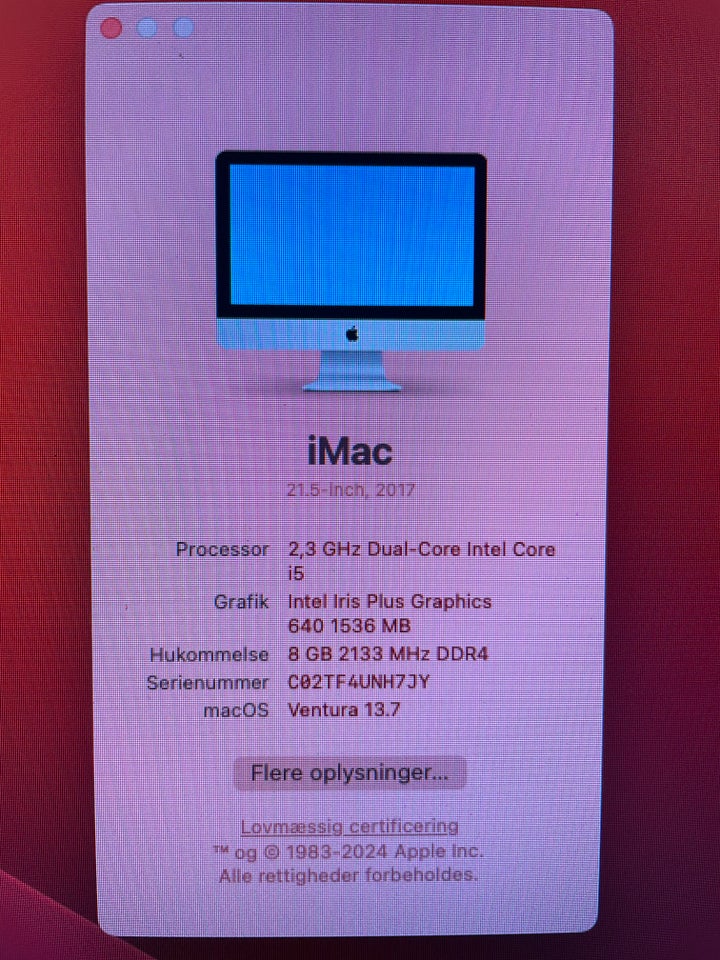 iMac, 2017 / 21,5”, i5 2,3 GHz