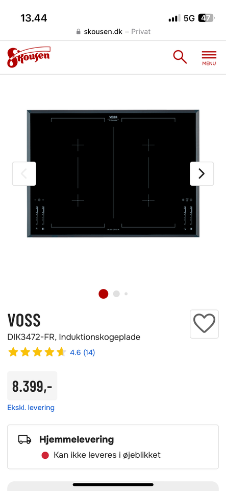 Induktionskogeplade, Voss