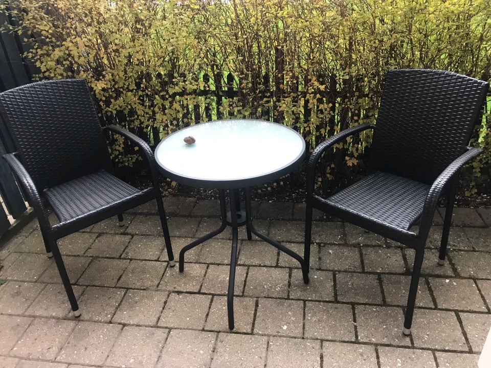 Cafesæt, Glasbord og 2 fletstole