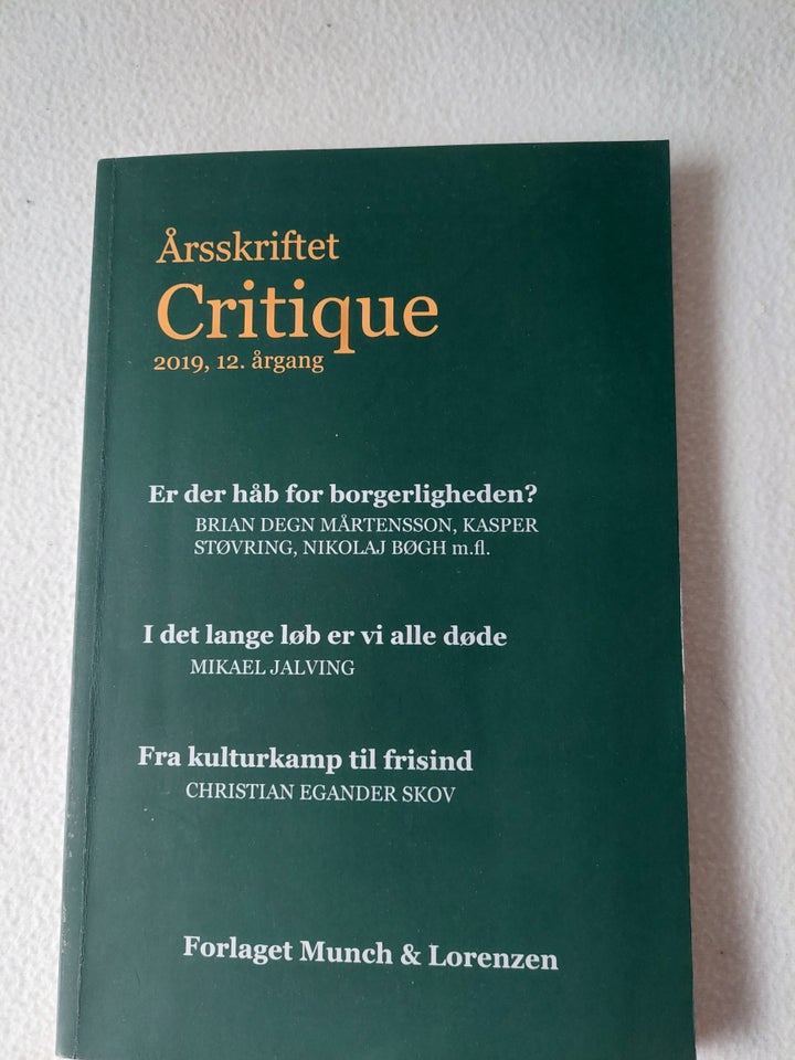 årsskriftet Critique 2019