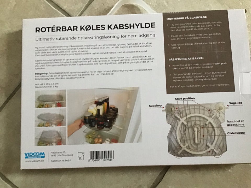 Roterbar køleskabshylde, Widcom