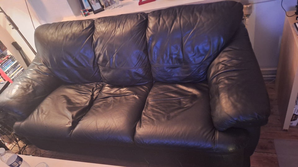 Sofa, læder, 3 pers.