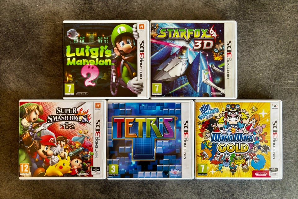 5 x Nintendo 3DS spil, Nintendo 3DS,