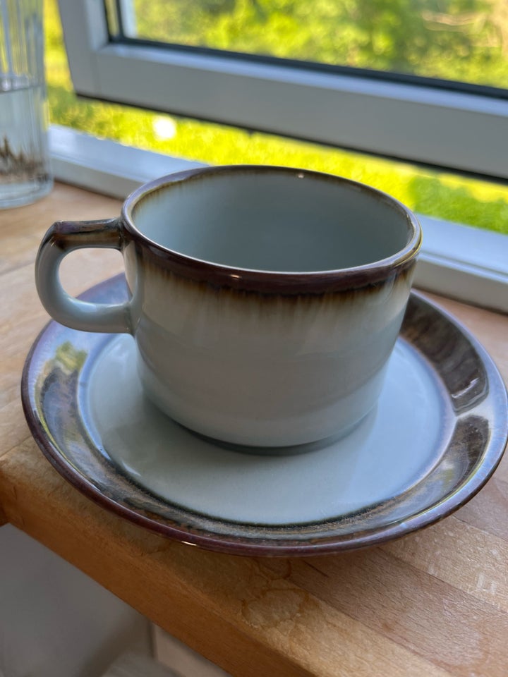 Keramik Kaffekop med underkop