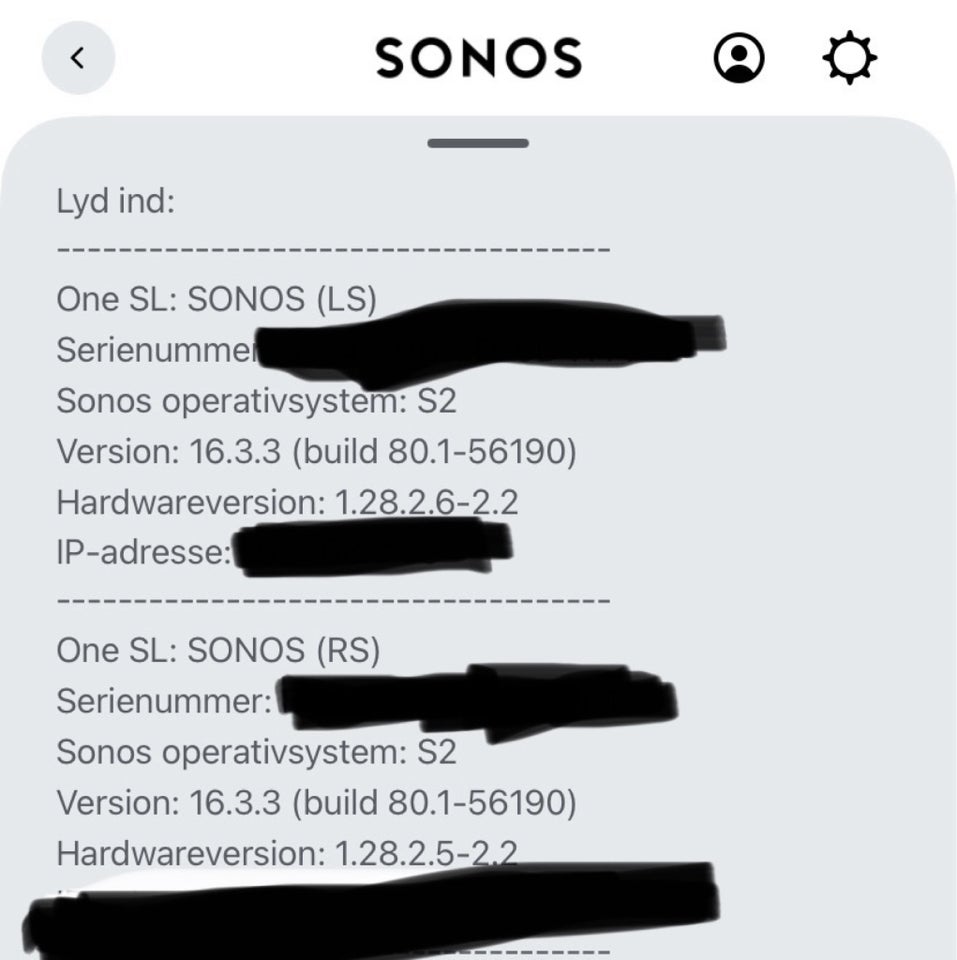 Anden højttaler, Sonos, One SL