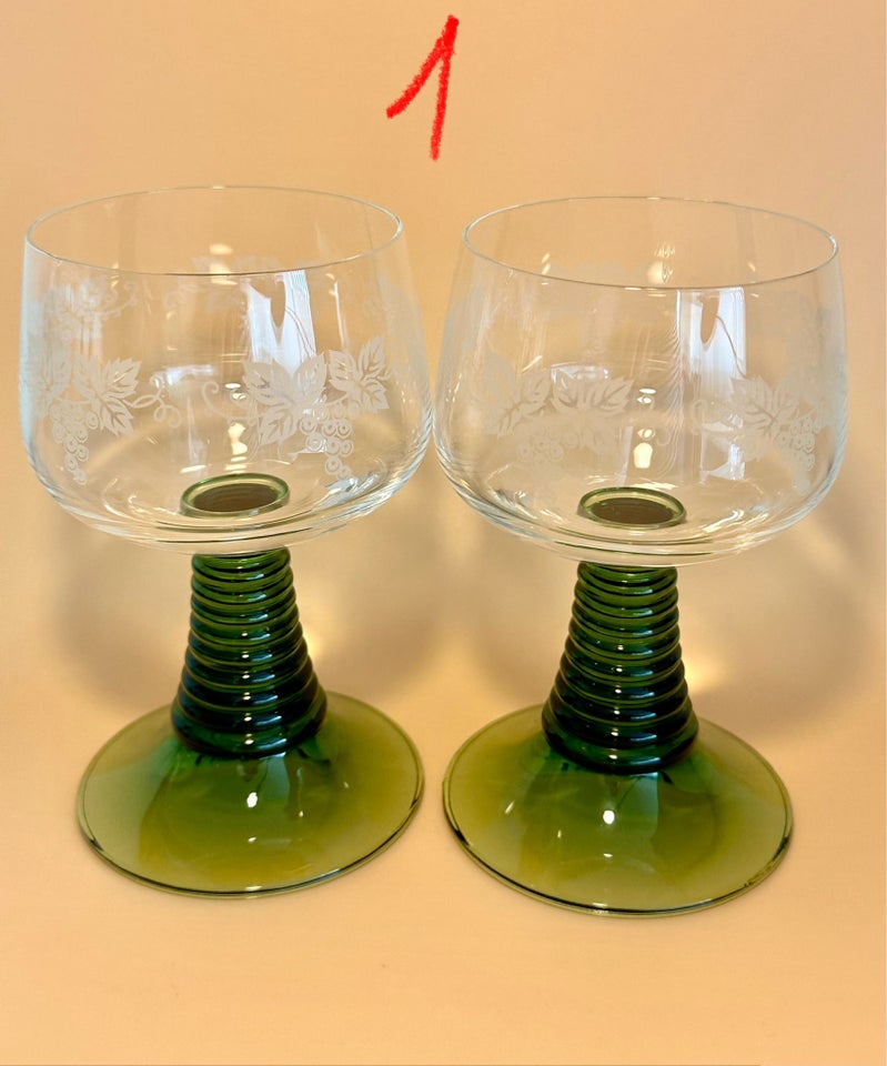 Glas, Vintage rødvin/snapsglas,