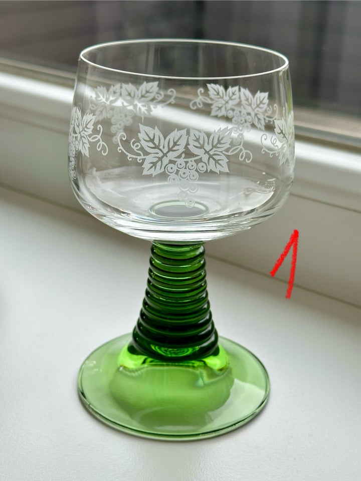 Glas, Vintage rødvin/snapsglas,