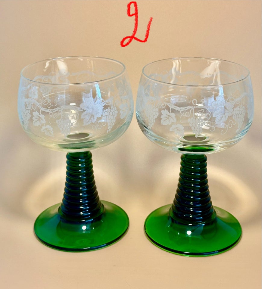 Glas, Vintage rødvin/snapsglas,