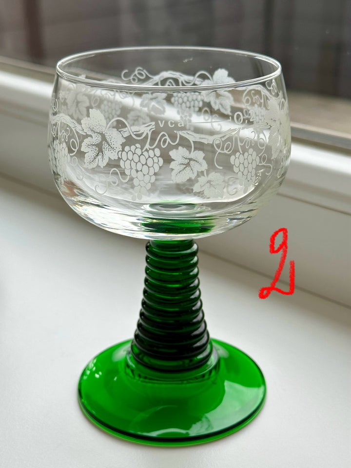 Glas, Vintage rødvin/snapsglas,